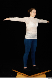  Ellie Springlare black sneakers blue jeans long sleeve shirt pink turtleneck standing t-pose whole body 0002.jpg